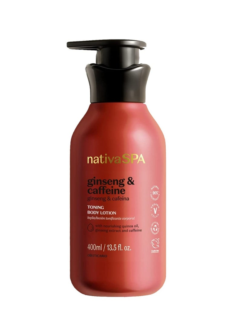 NATIVA SPA O BOTICÁRIO Nativa SPA by O Boticário Ginseng & Caffeine Toning Body Lotion, Fragranced Moisturizer Enriched with Purified Quinoa Drops to Boost Hydration, 13.5 Ounce (400ml) - Image 1