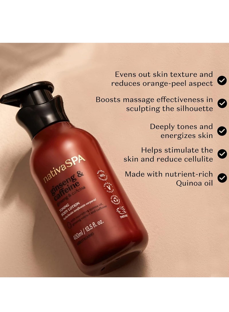 NATIVA SPA O BOTICÁRIO Nativa SPA by O Boticário Ginseng & Caffeine Toning Body Lotion, Fragranced Moisturizer Enriched with Purified Quinoa Drops to Boost Hydration, 13.5 Ounce (400ml) - Image 4