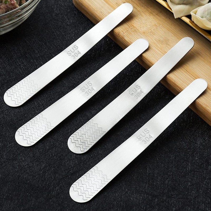 Teensery 4 Pcs 304 Stainless Steel Dumpling Filling Spoons Ravioli Stuffing Spatulas Scraper Kitchen Gadgets for Cooking Baking Jiaozi Making - Image 3