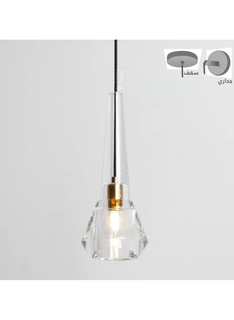 يوكاندل 3قطع من  اضاءة جدارية كريستال شفاف - Image 3