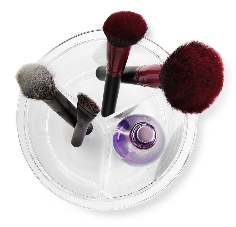 Bino The Triad' 3 Compartment Acrylic Makeup And Jewelry Organizer  Clear And Transparent Cosmetic Beauty Vanity Holder Storage  Clear - Image 3