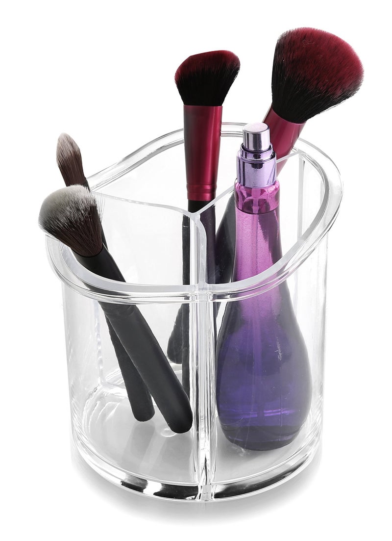 Bino The Triad' 3 Compartment Acrylic Makeup And Jewelry Organizer  Clear And Transparent Cosmetic Beauty Vanity Holder Storage  Clear - Image 1