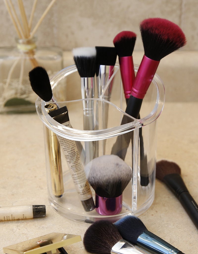 Bino The Triad' 3 Compartment Acrylic Makeup And Jewelry Organizer  Clear And Transparent Cosmetic Beauty Vanity Holder Storage  Clear - Image 4