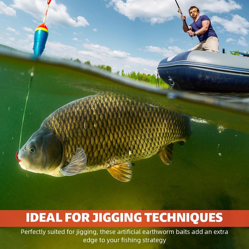 Proberos ® 100 PCS Realistic Earthworm Fishing Bait, Soft Artificial Worms for Freshwater and Saltwater Fishing, Earthworm Fishing Bait for Fishing Rod (3.5CM) - Image 5