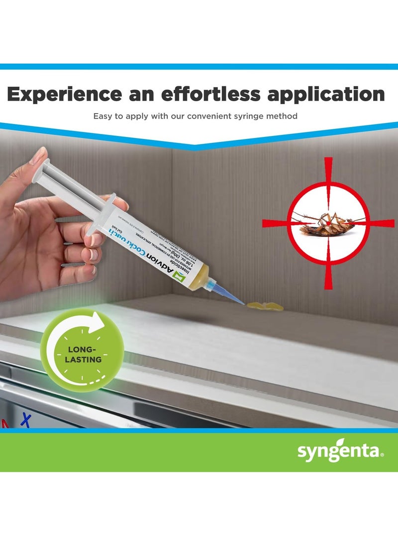 syngenta Advion Cockroach Gel Bait, 4 Tubes x 30-Grams, 1 Plunger and 2 Tips, German Roach Insect Pest Control, Indoor and Outdoor Use, Roach Killer Gel for American, German and Other Major Cockroach Species  - Image 5