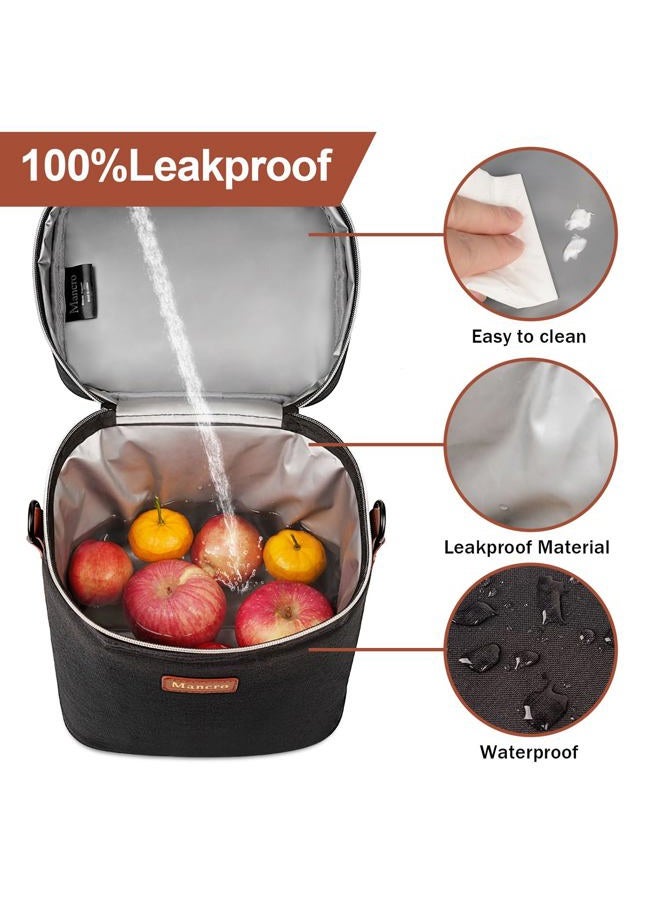 Mancro Breastmilk Cooler Bag Fits 6 Baby Bottles with Ice Pack & Shoulder Strap, Baby Bottle Cooler Bag Insulated Small Cooler Lunch Bag for Daycare Nursing Mom Travel Picnic Fruits Drinks, Black - Image 4