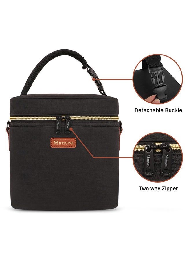 Mancro Breastmilk Cooler Bag Fits 6 Baby Bottles with Ice Pack & Shoulder Strap, Baby Bottle Cooler Bag Insulated Small Cooler Lunch Bag for Daycare Nursing Mom Travel Picnic Fruits Drinks, Black - Image 5
