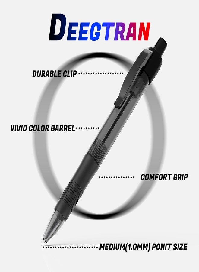 deegtran Pens Bulk, 30 Pack No Bleed Black Ink Click Pens with Soft Grip, Wholesale Retractable Ballpoint Pens for Office School, Medium Point Smooth 1.0MM - Image 2
