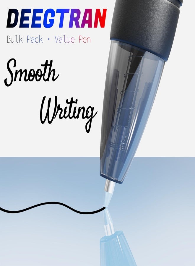 deegtran Pens Bulk, 30 Pack No Bleed Black Ink Click Pens with Soft Grip, Wholesale Retractable Ballpoint Pens for Office School, Medium Point Smooth 1.0MM - Image 3