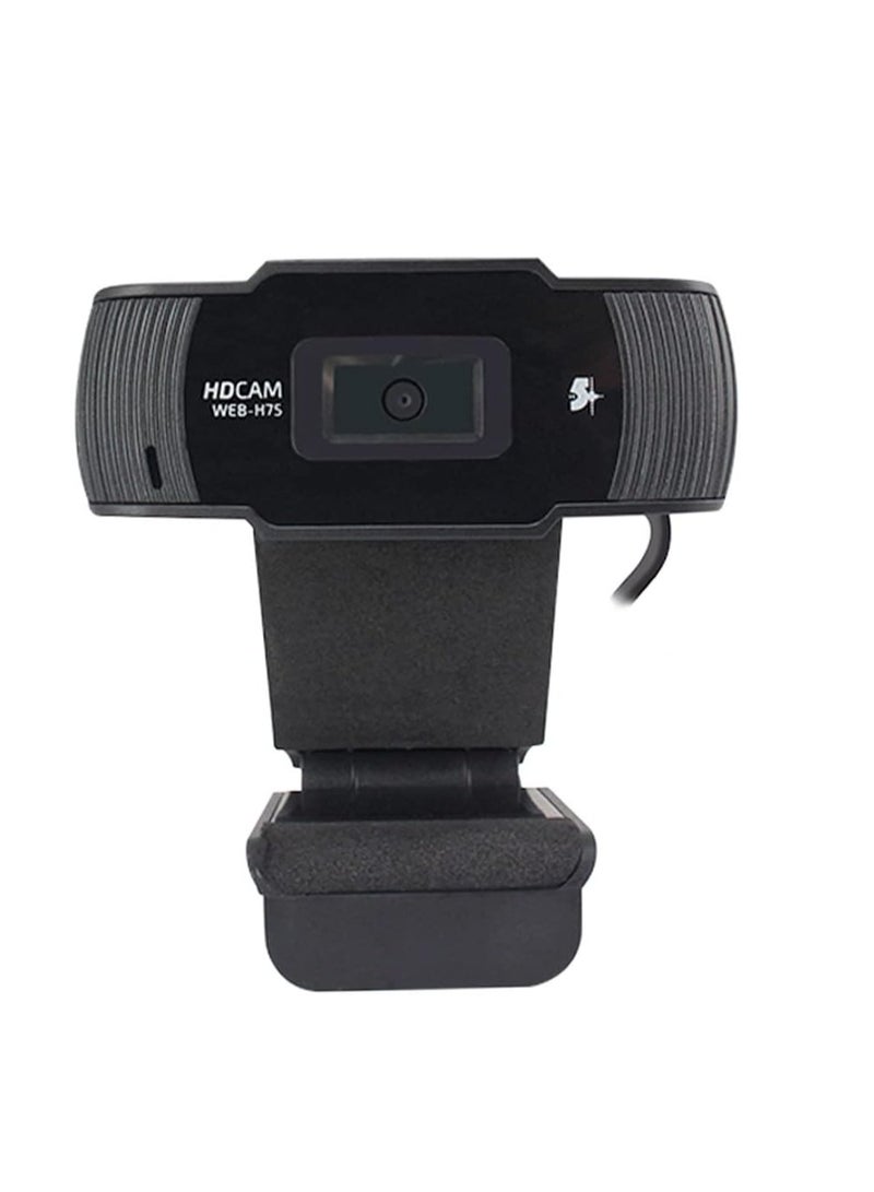Webcam WEB-H75 HD 30 FPS, Noise-Reduction Microphone, Universal Mount, Black - Image 1