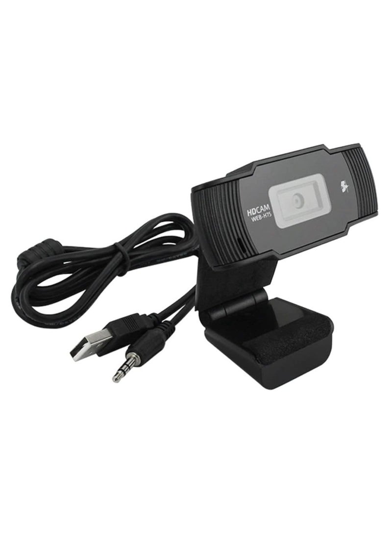 Webcam WEB-H75 HD 30 FPS, Noise-Reduction Microphone, Universal Mount, Black - Image 3