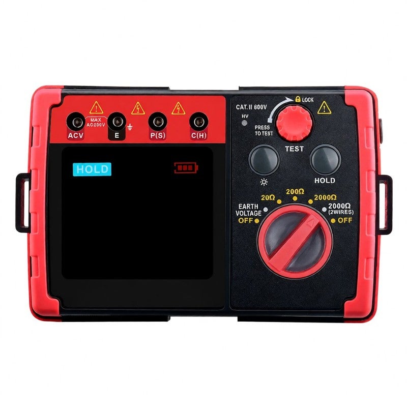 Grounding Resistance Tester: Red Intelligent Microcontroller-Powered Device - High Accuracy Reliable Dual Measurement Modes for Electrical Equipment Lightning Protection Grounding System Testing - Image 4