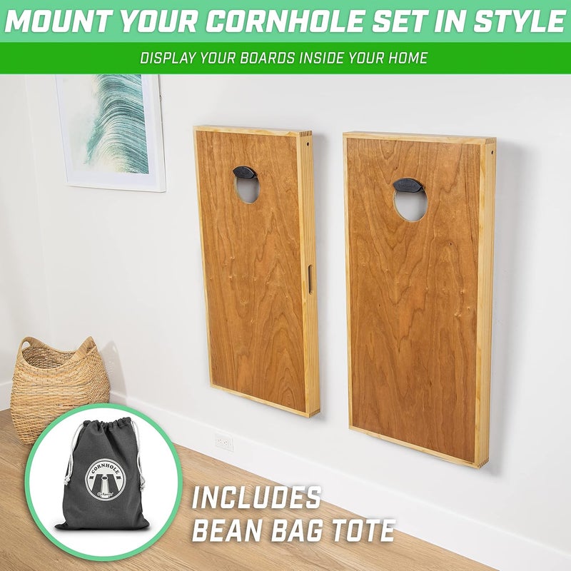 GoSports GoSports Wall Mounted Cornhole Board Hangers  Set of 2  Includes Bean Bag Tote  - Image 3
