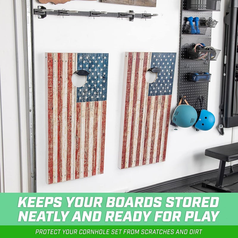 GoSports GoSports Wall Mounted Cornhole Board Hangers  Set of 2  Includes Bean Bag Tote  - Image 4