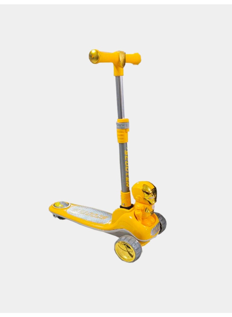 Prime Three-Wheeled Kids Scooter with Superhero Design – Perfect for Enhancing Balance and Developing Motor Skills in a Fun and Safe Way! (Yellow Color)  - Image 2