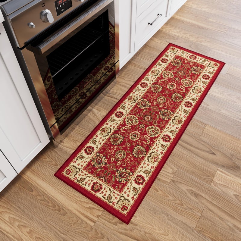 Ottomanson Hallway Runner Rug 20 x 53 Non Slip Oriental Area Rugs Easy to Clean Laundry Rug Runner Durable Pet Friendly Floor Carpet Runners for Hallways Entryway Living Room Kitchen Red - Image 2