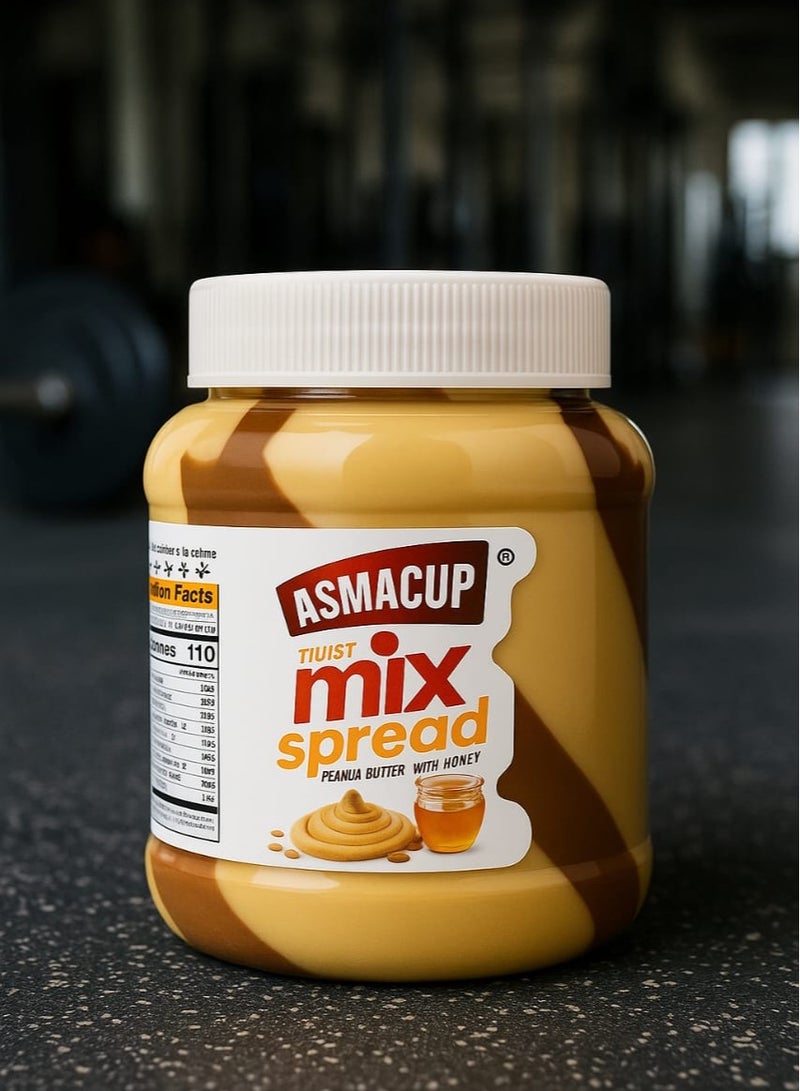 ASMACUP Natural Peanut Butter with Honey — 350 g - Image 2