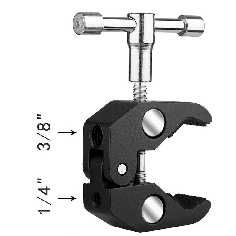 SLOW DOLPHINÃ‚ Photography Super Clamp with Camera Clamp Mount Ball Head Clamp and Mini Ball Head Hot Shoe Mount Adapter with 1/4' -20 Tripod Screw for Monitor, LED Lights, Flash Light,MicrophoneÃ‚Â - Image 5