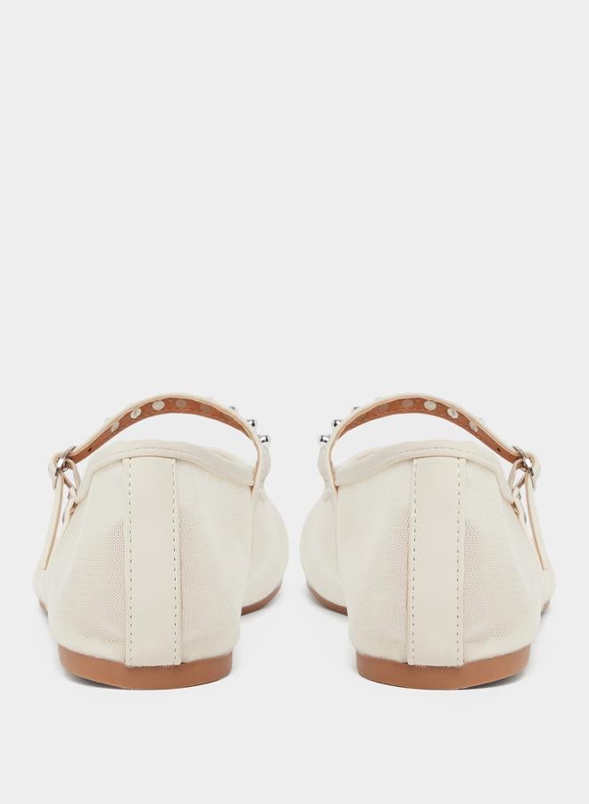 ستايلي حذاء ماري جين فلات بتفاصيل شبكية - Image 4