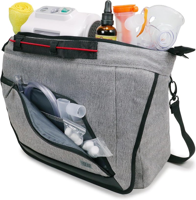 USA Gear USA Gear Nebulizer Machine Travel Storage Bag with Shoulder Strap, Customizable Padded Interior - Carrying Case for Asthma Nebulizer Machine, Mask and Tubing, and More Asthma Supplies