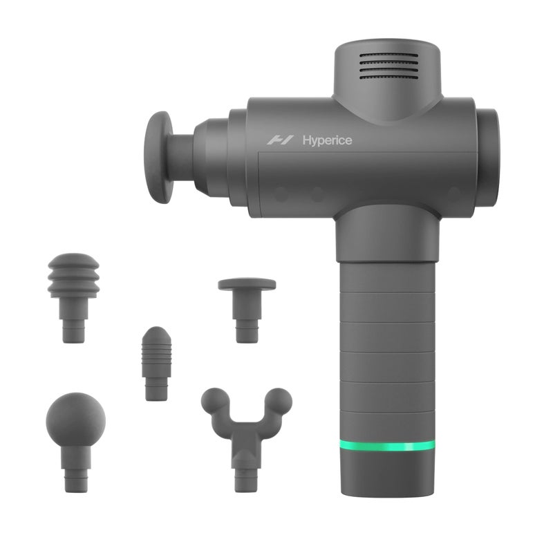 Hyperice Hypervolt 2 Grey - Featuring Quiet Glide Technology - Handheld Percussion Massage Gun | 3 Speeds, 5 Interchangeable Heads | Helps Relieve Sore Muscles and Stiffness |FSA and HSA Eligible - Image 1