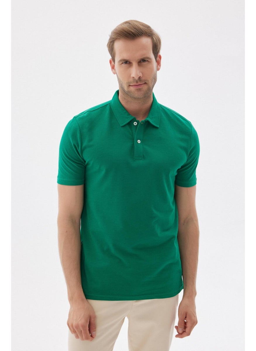 Odelon - Men's Basic Polo Neck T-Shirt (Regular Fit) Light Green - Image 1