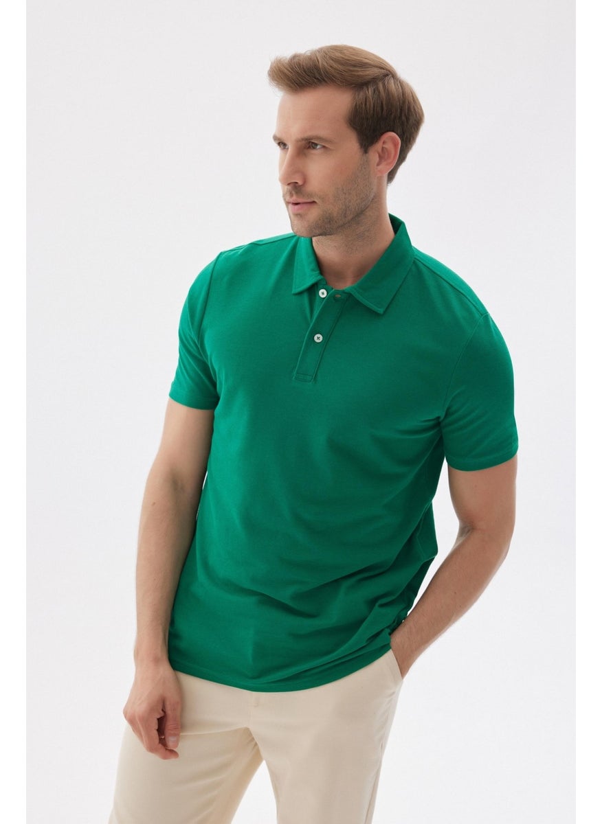 Odelon - Men's Basic Polo Neck T-Shirt (Regular Fit) Light Green - Image 1