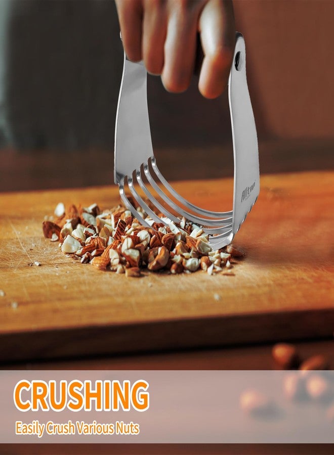 ALL-TOP ALLTOP Stainless Steel Bench Scraper and Pastry Blender Cutter Set, Efficient Multipurpose Kitchen Baking Essential Tool with Comfortable Grip Handle-Perfect for Nut, Pie and Dough Processing - Black - Image 3