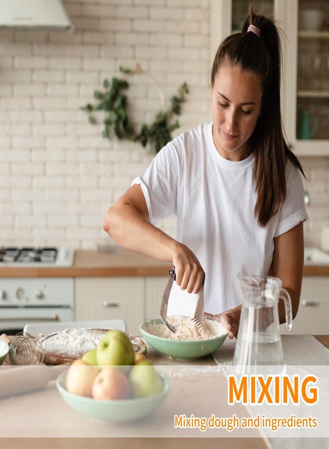 ALL-TOP ALLTOP Stainless Steel Bench Scraper and Pastry Blender Cutter Set, Efficient Multipurpose Kitchen Baking Essential Tool with Comfortable Grip Handle-Perfect for Nut, Pie and Dough Processing - Black - Image 4