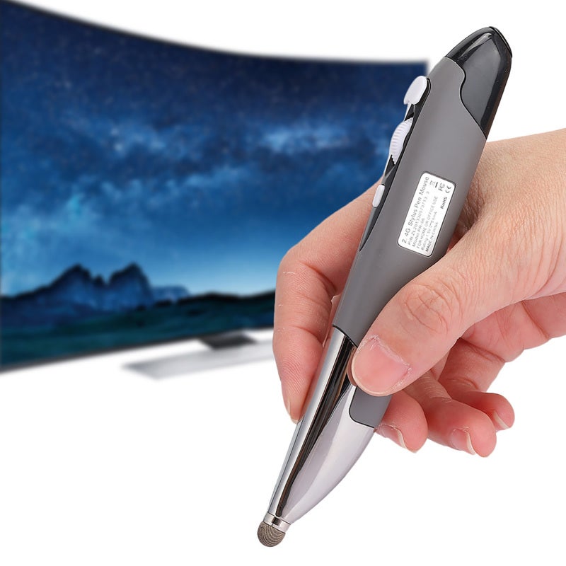 Wireless Pen Mouse: 2.4G Silver Gray, 3 Adjustable DPI, 4 Buttons, Ergonomic Grip, Plug And Play - Capacitive Pen Function, 10m Transmission Distance, USB Stylus For Laptops, Tablets, Smartphones, PCs - Image 5