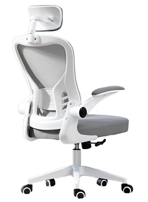 Office Chair, Task Chair, High Back Chair with Lumbar Support, Breathable Mesh Backrest and Adjustable Headrest Computer Chair, Gaming Chair (Gray)