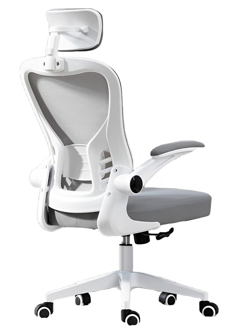 Office Chair, Task Chair, High Back Chair with Lumbar Support, Breathable Mesh Backrest and Adjustable Headrest Computer Chair, Gaming Chair (Gray)