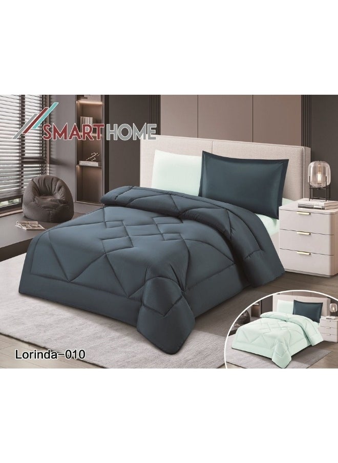 SMART HOME Comforter set, double-sided mattress consisting of 4 pieces, comforter 4 pieces, 100% microfiber, comforter size 180*230  bedsheet size is 160*200  - Image 1