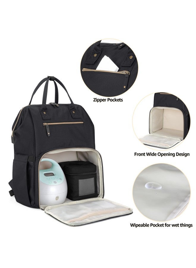 Damero Breast Pump Backpack With Inner Divider Pumping Bag With Laptop Sleeve And Multiple Pockets Fits Most Brands Breast Pumps And Cooler Bag Black Patent Design  - Image 4