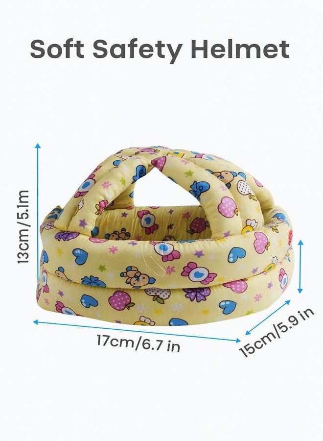 KALRA MAGIC Baby Safety Helmet, Soft Cotton Head Protector, Red with Happy Cartoon Print, Adjustable 360° Protection for 6 Months to 3 Years (Head Protector lite Green) - Image 5
