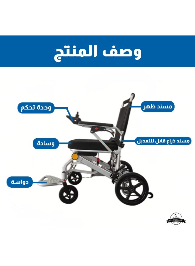 Relax Smart Lightweight Foldable Electric Wheelchair – 23kg Portable Carbon Fiber Mobility Chair for Adults - Image 5