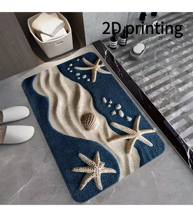 Luxurious 2D Beach Starfish Mat 60x90cm For Shower Kitchen Bathroom - Image 2