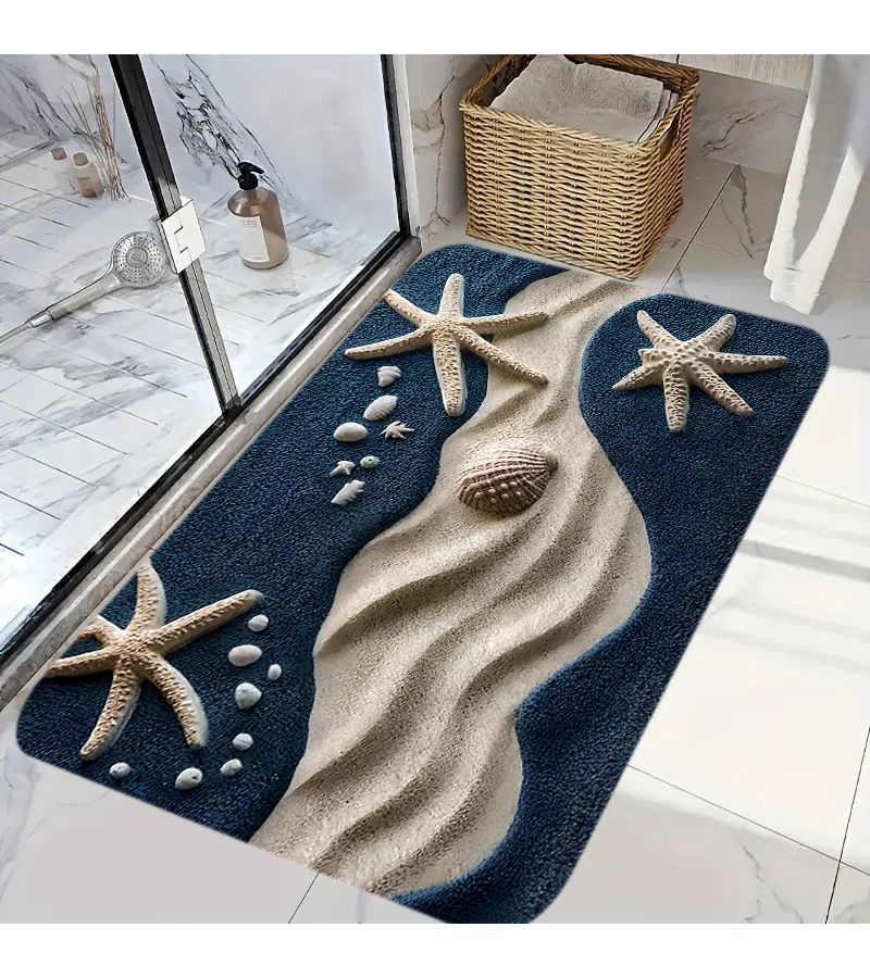 Luxurious 2D Beach Starfish Mat 60x90cm For Shower Kitchen Bathroom - Image 5