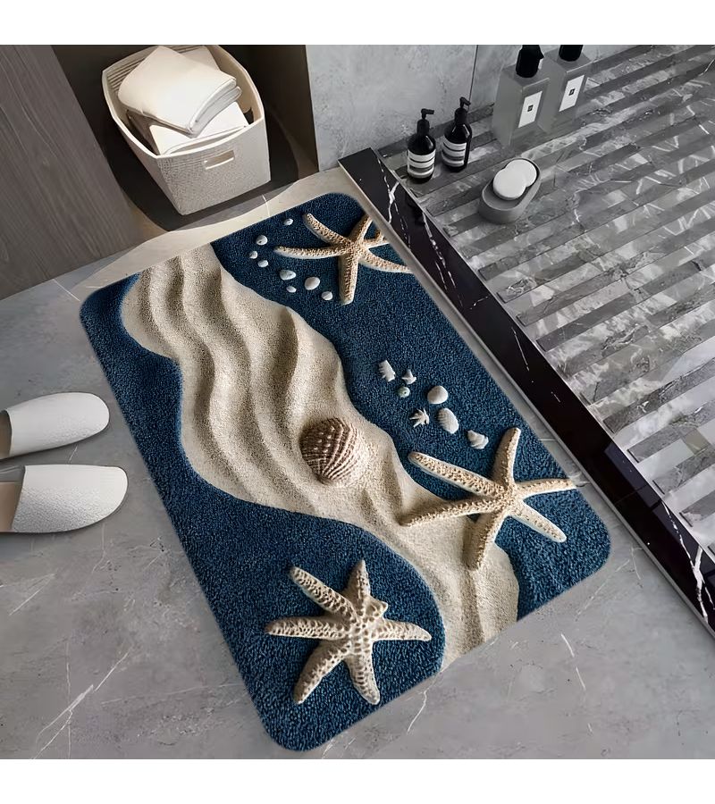 Luxurious 2D Beach Starfish Mat 60x90cm For Shower Kitchen Bathroom - Image 3