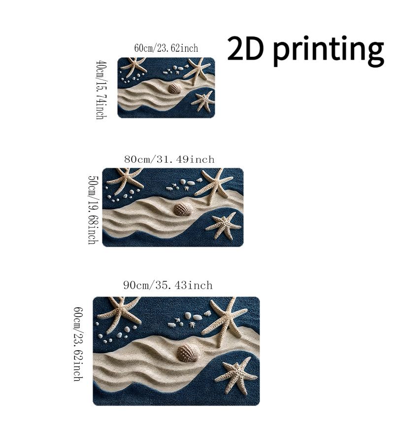 Luxurious 2D Beach Starfish Mat 60x90cm For Shower Kitchen Bathroom - Image 4