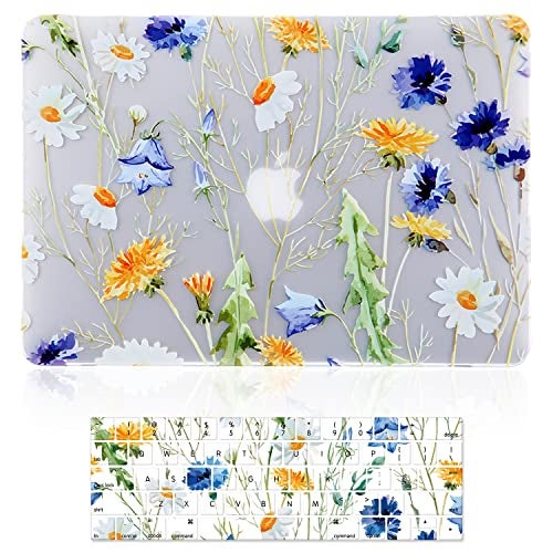 iDonzon Case for MacBook Pro 13 inch (A1502/A1425, 2012-2015 Release), 3D Effect Matte Clear See Through Hard Cover & Keyboard Cover Compatible Pro 13.3 with Retina Display(NO CD-ROM), Floral Pattern - Image 1