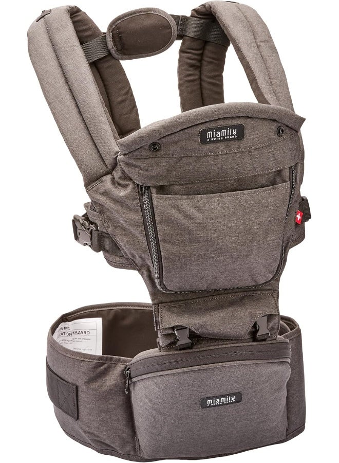 MiaMily Hipster Plus 3D Child & Baby Carrier - Perfect 360 Backpack Alternative for Hiking with 6 Carrying Positions and Ergonomic Design with Hip Protection for Toddler or Infant (Stone Grey) - Image 4
