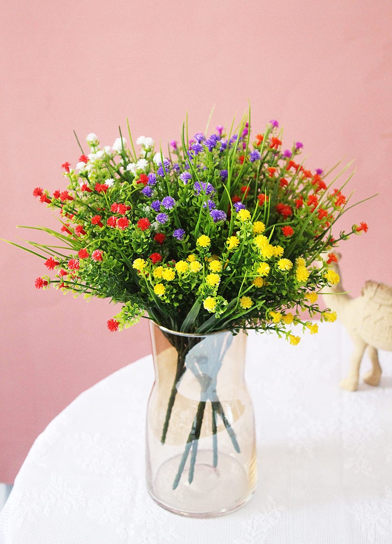 JAKY Global JAKY-Global Artificial Flowers Gypsophila Babysbreath Fake Water Plants Bouquet 6 Bundle Fake Plants Wedding Bridle Bouquet Outdoor Home Office Christmas Decor(Mix Color) - Image 4