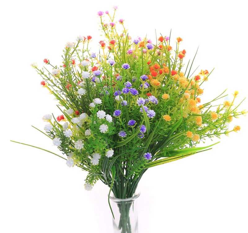 JAKY Global JAKY-Global Artificial Flowers Gypsophila Babysbreath Fake Water Plants Bouquet 6 Bundle Fake Plants Wedding Bridle Bouquet Outdoor Home Office Christmas Decor(Mix Color) - Image 1