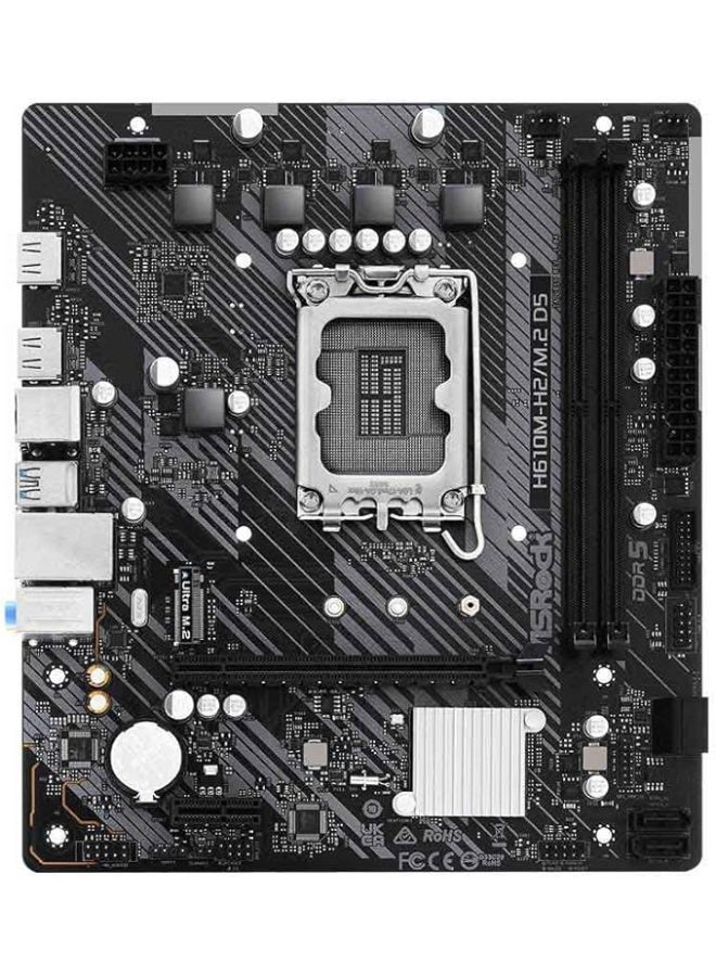 Spear Pc لوحة أم ASRock H610M-H2/M.2 D5 Micro-ATX | LGA1700 | DDR5 تصل إلى 5600MHz | PCIe 4.0 | HDMI مزدوج | M.2 Gen3 | LAN جيجابت - Image 4