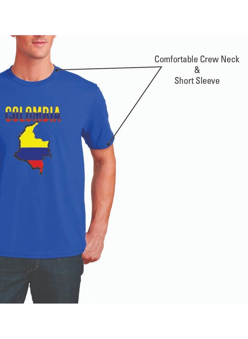 Colombia Adult Mens Tshirt - Round Neck Short Sleeve Cotton T-Shirt - Celebrate Colombia in Style - Soft and Comfortable Tshirt - Men's Colombia Tshirt - Image 5