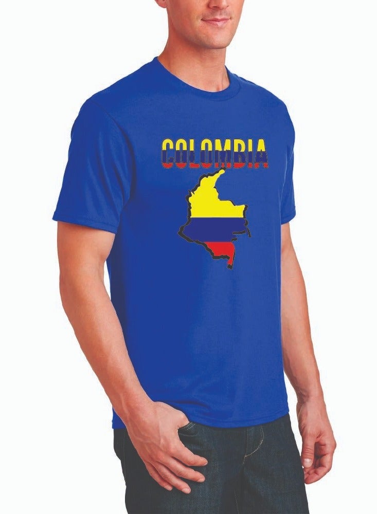 Colombia Adult Mens Tshirt - Round Neck Short Sleeve Cotton T-Shirt - Celebrate Colombia in Style - Soft and Comfortable Tshirt - Men's Colombia Tshirt - Image 4