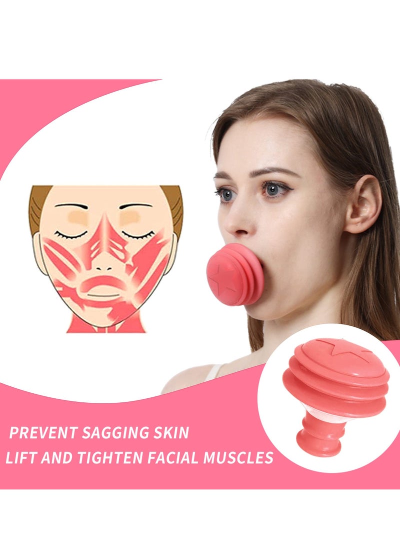 KASTWAVE Jawline Exerciser, Face Neck Jaw Toning Double Chin Reducer, Facial Blowing Exercisers Enhance Firming Lifting Jaw Facial V Shape Lines Define Your Jawline (2 Pack) (Pink)  - Image 4