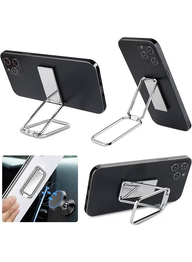 Cell Phone Ring Holder Finger Kickstand, 360° Rotation Foldable Metal Ultra-Thin Cellphone Back Grip Stand, Magnetic Phone Holder for Car Mount Phone Tablets(Black)  - Image 1