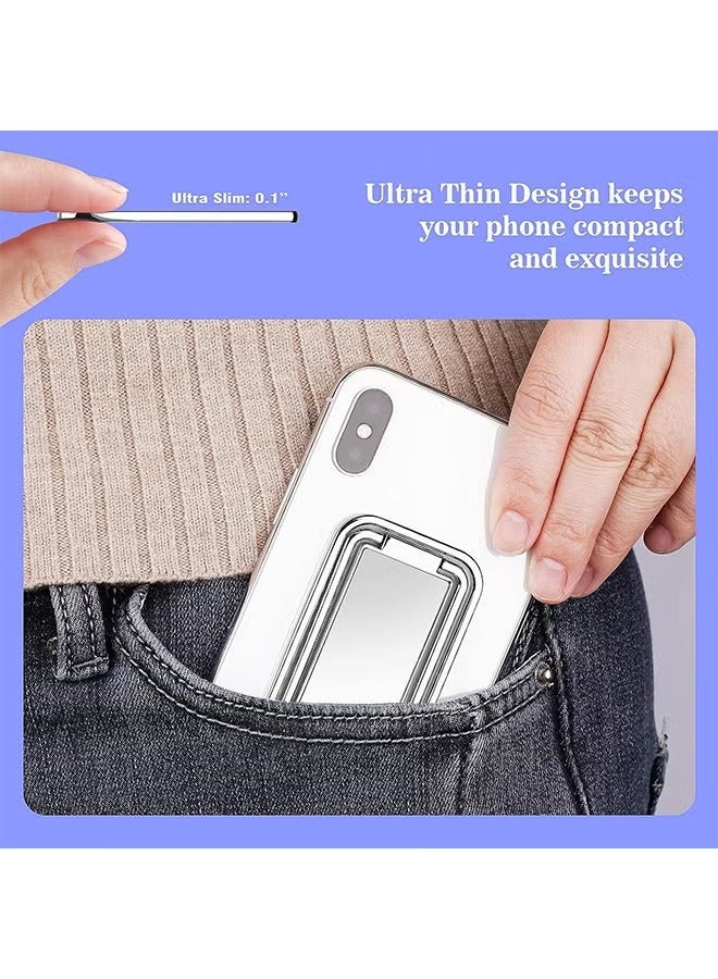 Cell Phone Ring Holder Finger Kickstand, 360° Rotation Foldable Metal Ultra-Thin Cellphone Back Grip Stand, Magnetic Phone Holder for Car Mount Phone Tablets(Black)  - Image 4